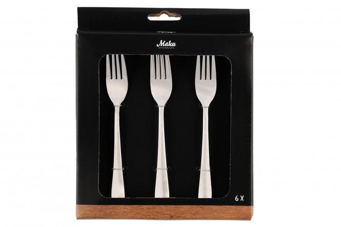 Hovedbilde Maku Kakegaffel i rustfritt stål, 6pk
