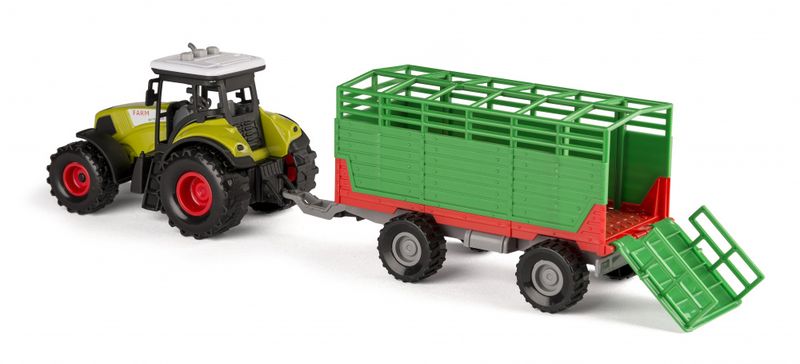 Traktor med høyvogn