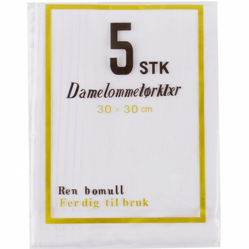 Lommetørkle 30x30cm 5pk