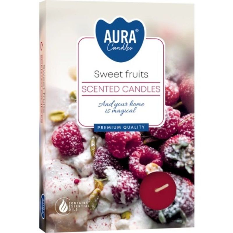 Duftlys telys Sweet Fruits 6pk