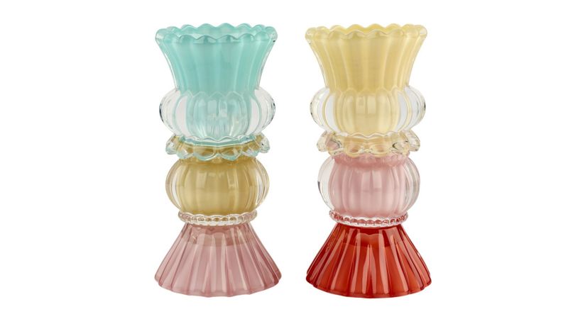 Glasslysestake Bon 17cm 2ass