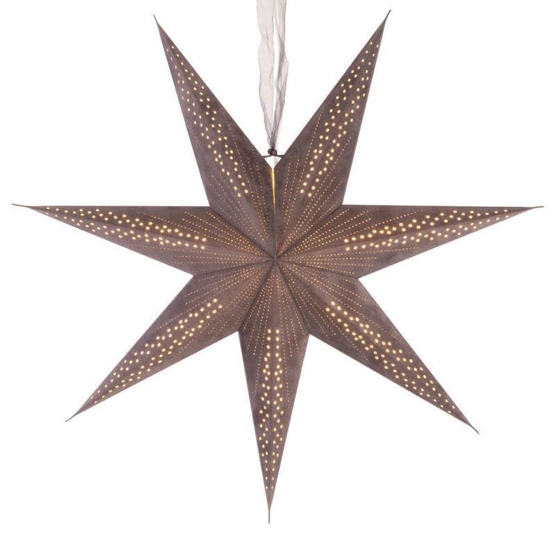 Adventstjerne velur grå Ø: 75cm