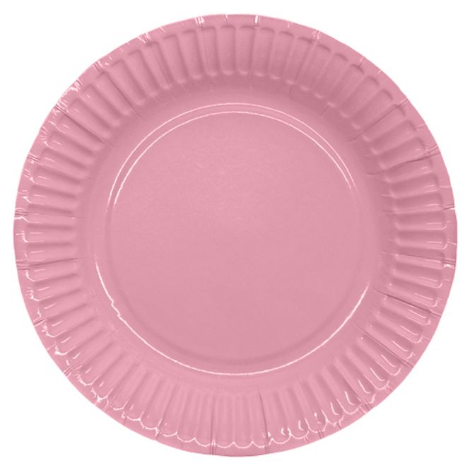 Hovedbilde Papptallerkener Lys Rosa 23 cm 8stk