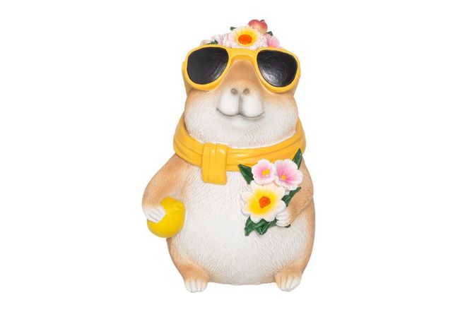 Hovedbilde Hagefigur Capybara gul brille