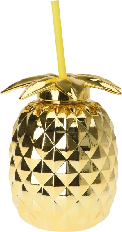 Kopp med sugerør ananas