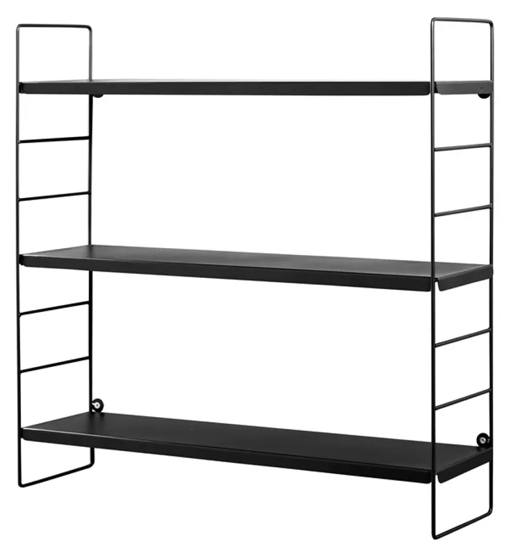 Vegghylle 3 hyller sort 58cm