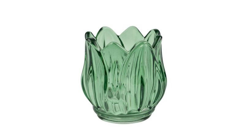 Lysglass tulipan grønn 7.5cm