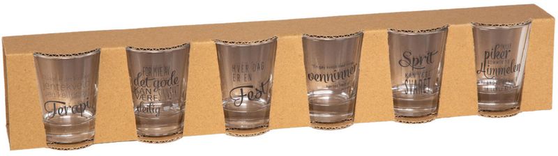 Shotglass med jente-tekster