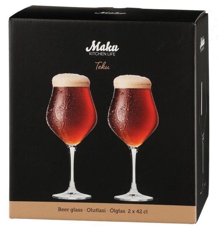 Maku Teku Ølglass 42cl 2pk