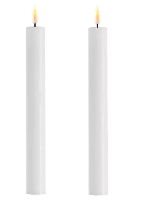 Kronelys LED 24cm Hvit 2pk