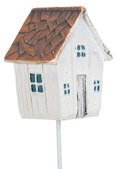 Hovedbilde Hus på pinne 3x4cm Rødt tak