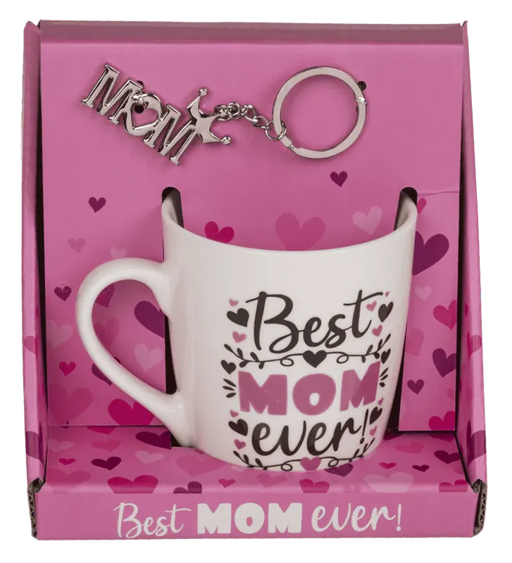 Krus Best Mom Ever med nøkkelring