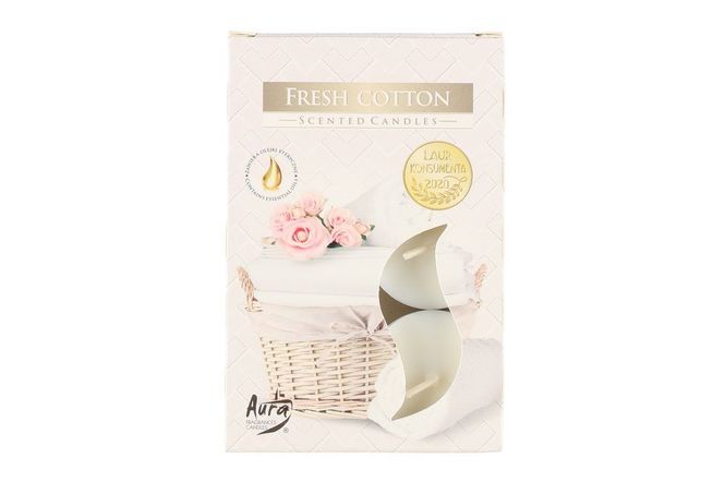 Hovedbilde Duftlys telys Frisk Bomull 6pk