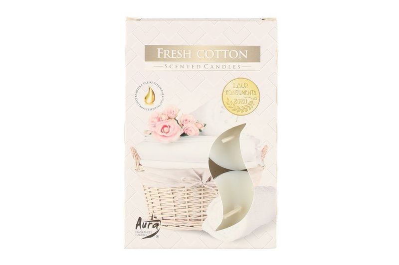 Duftlys telys Frisk Bomull 6pk