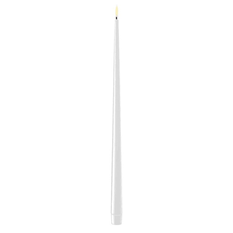 Kronelys LED 38cm Hvit Shiny