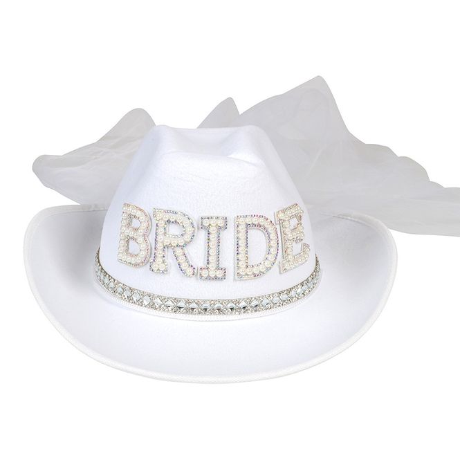 Hovedbilde Cowboyhatt hvit bride to be