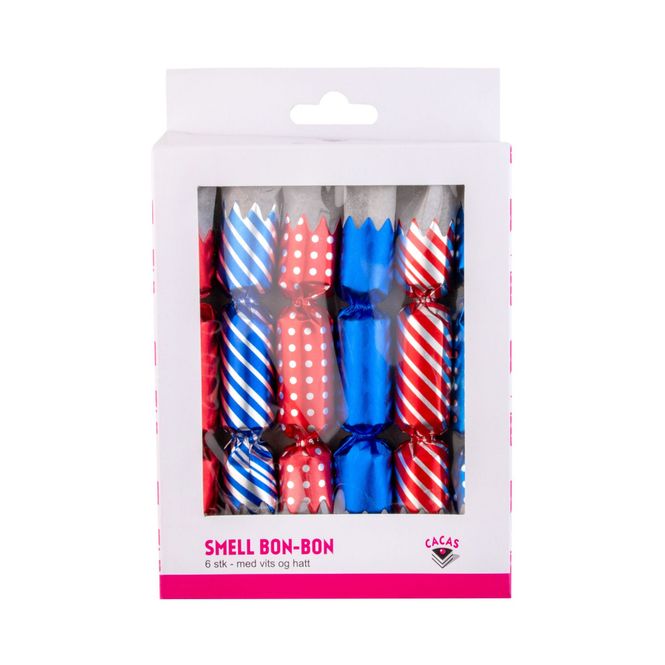 Hovedbilde Knallbon-bon Rød og Blå, 6 Stk