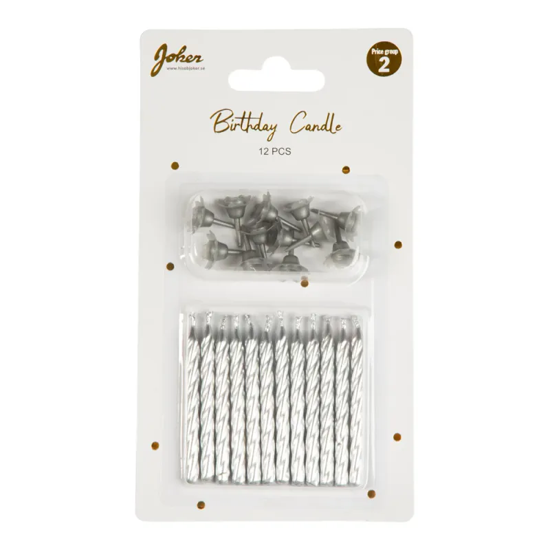 Kakelys sølv 12pk