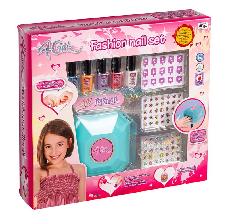 4 girlz Neglesalong sett med stickers