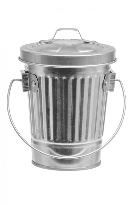 Askebeger galvanisert metall med lokk. 3 ass farger 