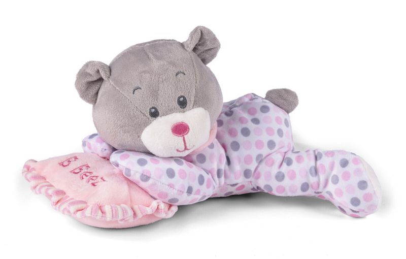 Sovebamse med pute soft liggende 28cm 2 ass farger