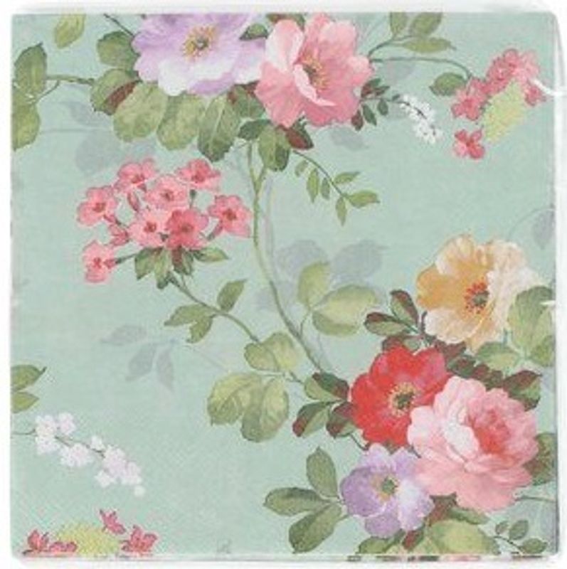 Lunsj servietter blomster 6ass
