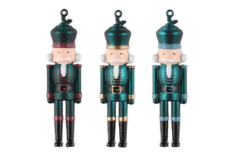 Juletrekule nøtteknekker H: 11cm, 3pk, ass farger