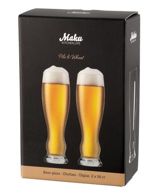 Hovedbilde Maku Ølglass for pils- og hveteøl 50cl 2pk