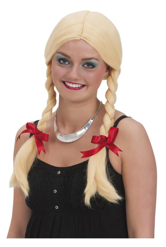 Parykk blond med fletter